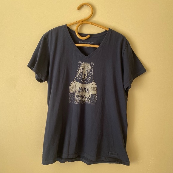 Life Is Good Tops - Life is Good Navy Blue Mama Bear Crusher Tee